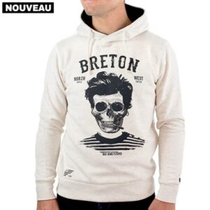 sweat capuche breton écru